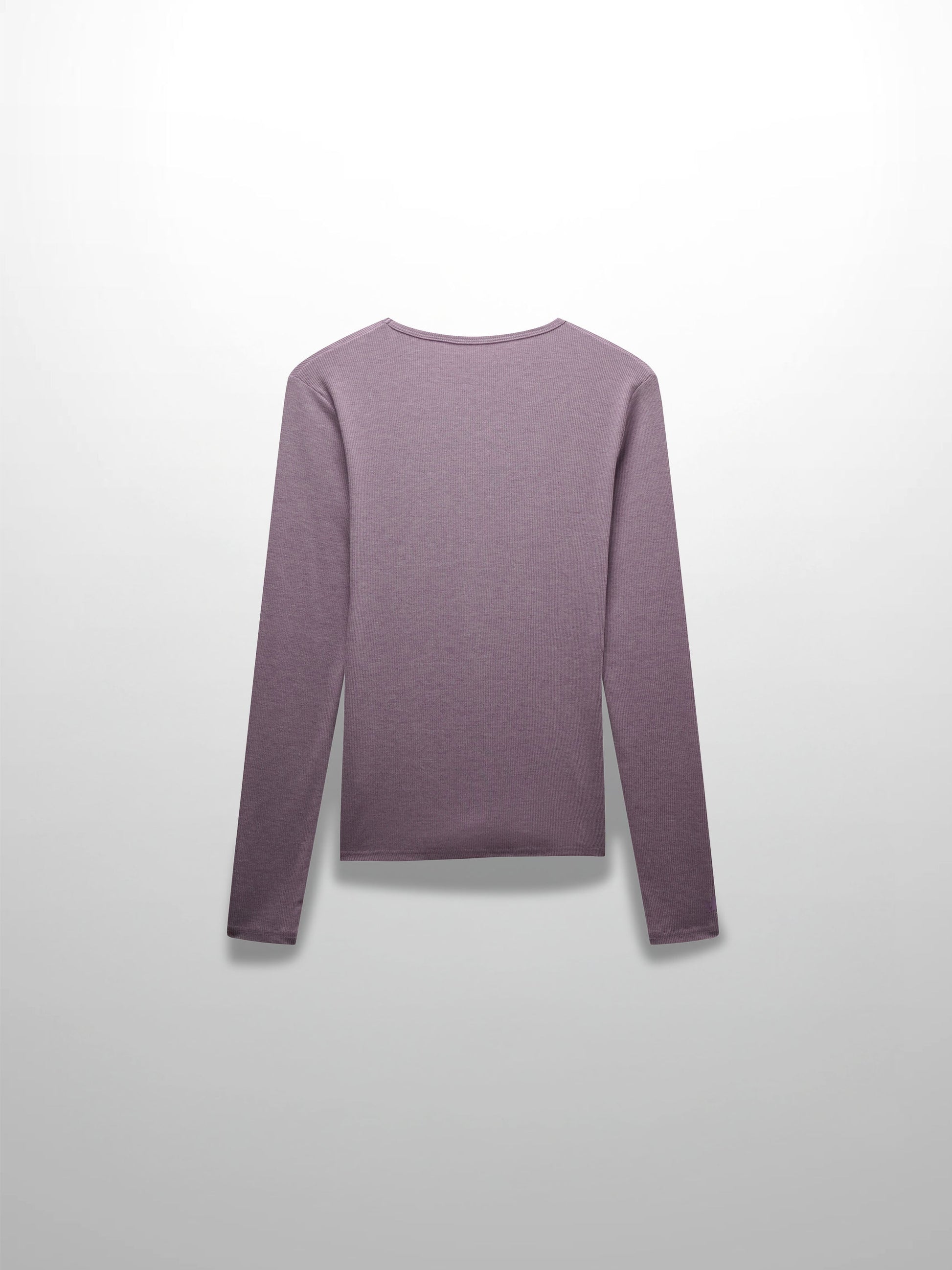 RIBBED HIGH V TEE LS-LIGHT PURPLE-1