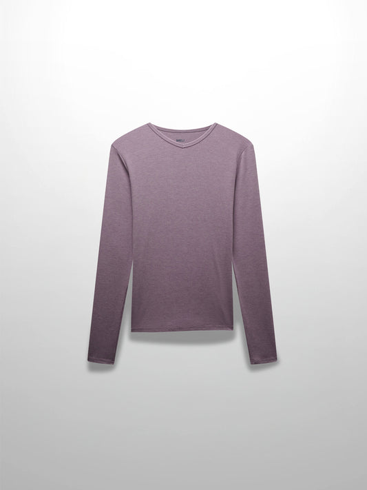 RIBBED HIGH V TEE LS-LIGHT PURPLE-0