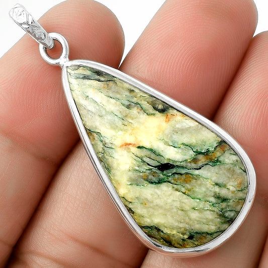 Natural Tree Weed Moss Agate - India Pendant P-1001 SDP118330-0